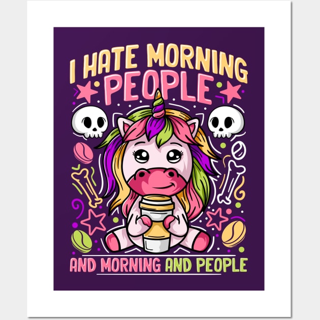 I Hate Mornings Wall Art by machmigo